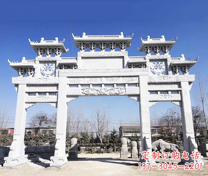 辽宁大理石牌坊石雕定制