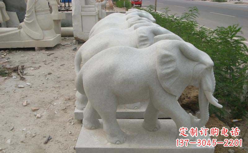 辽宁大理石小象公园动物石雕
