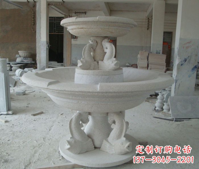 辽宁高端大理石双层喷泉雕塑