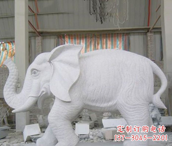 辽宁象征财富的大理石招财大象雕塑