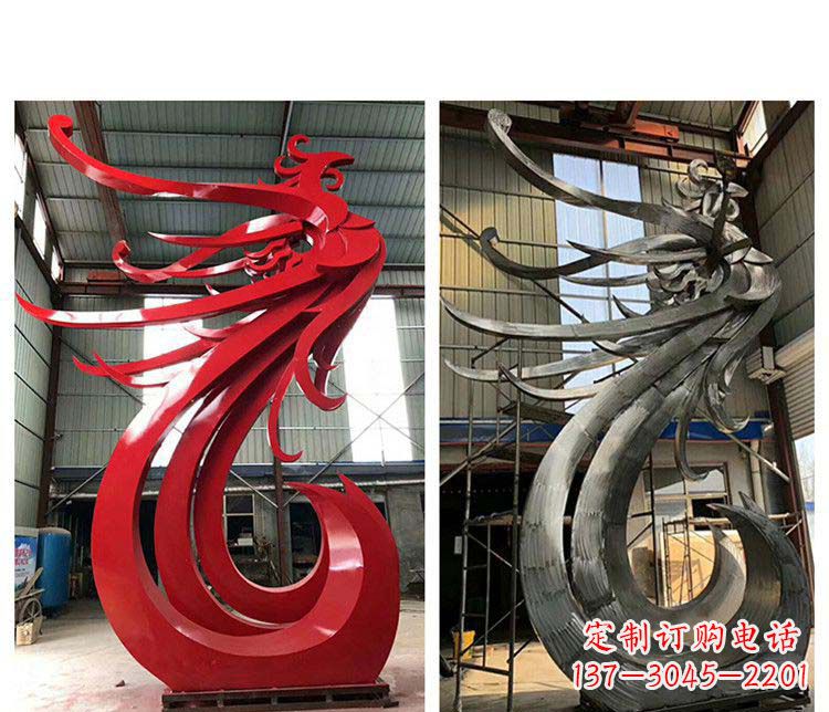 辽宁优雅凤凰不锈钢摆件雕塑
