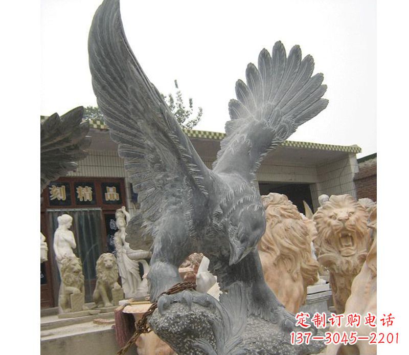 辽宁中领雕塑神秘的老鹰石雕