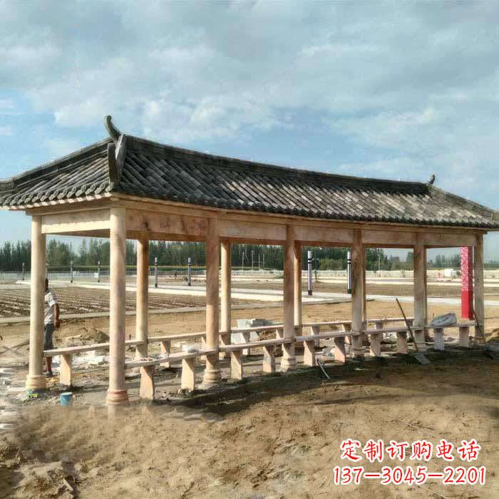 辽宁华丽精美的瓦石长廊雕塑