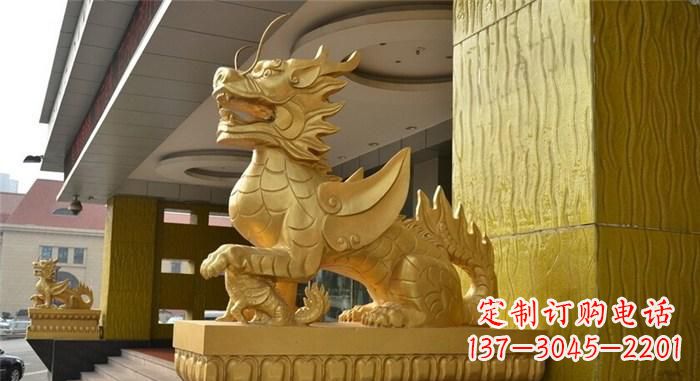 辽宁精美麒麟铜雕,展现神秘之美