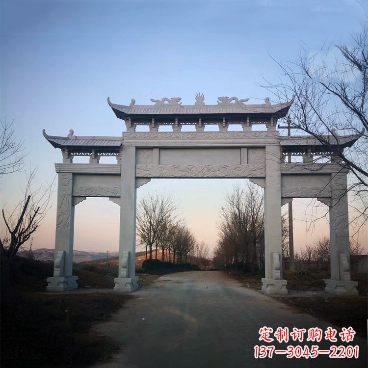 辽宁品质卓越的道路三门石牌坊雕塑