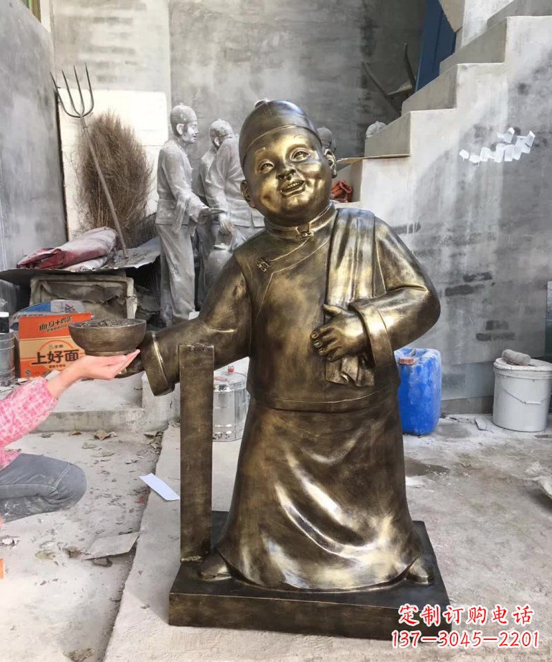 辽宁店小二铜雕——精美精致的人物雕塑