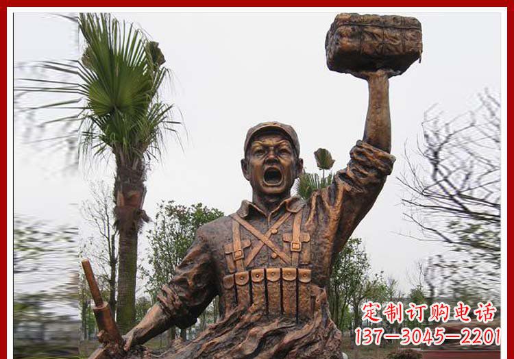 辽宁董存瑞英雄模范铜雕——艺术之美的匠心细作
