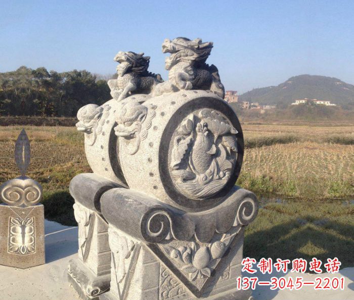 辽宁仿古抱鼓石镇宅石门墩 (4)