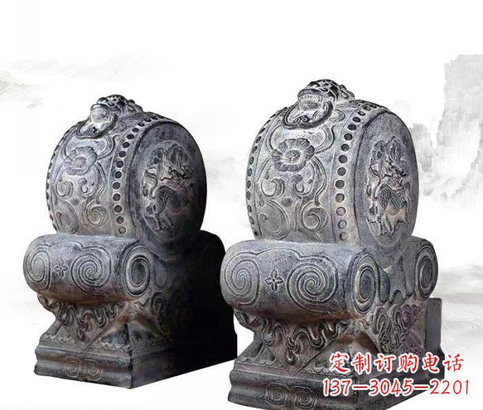 辽宁仿古抱鼓石镇宅石门墩 (3)
