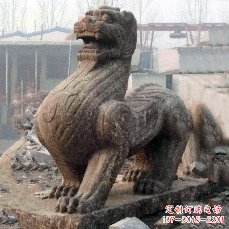 辽宁中领雕塑狴犴青石雕塑融入古代神话的历史文化风格