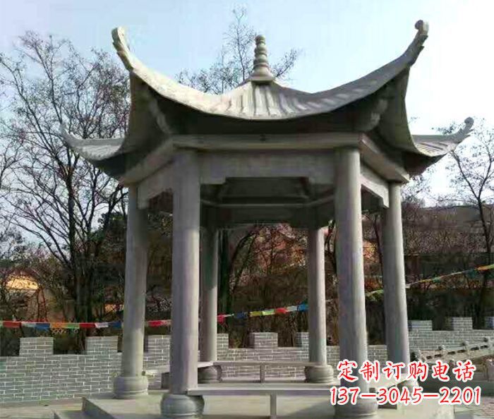 辽宁仿古六角凉亭石雕 (4)