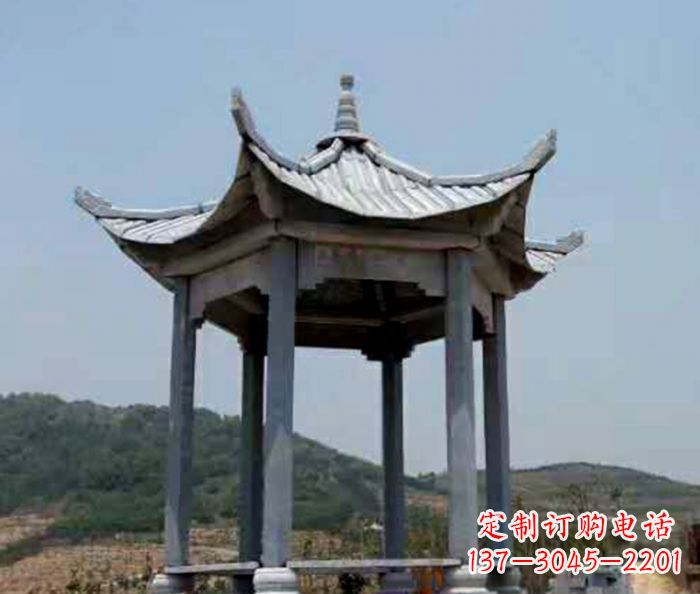 辽宁仿古六角凉亭石雕 (5)