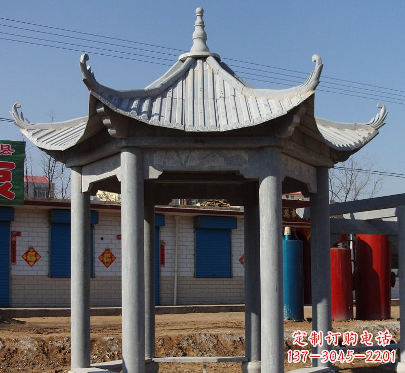 辽宁精美仿古石雕凉亭