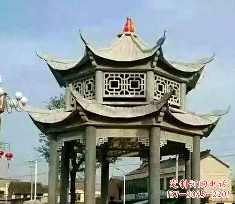 辽宁仿古石凉亭石雕 (2)