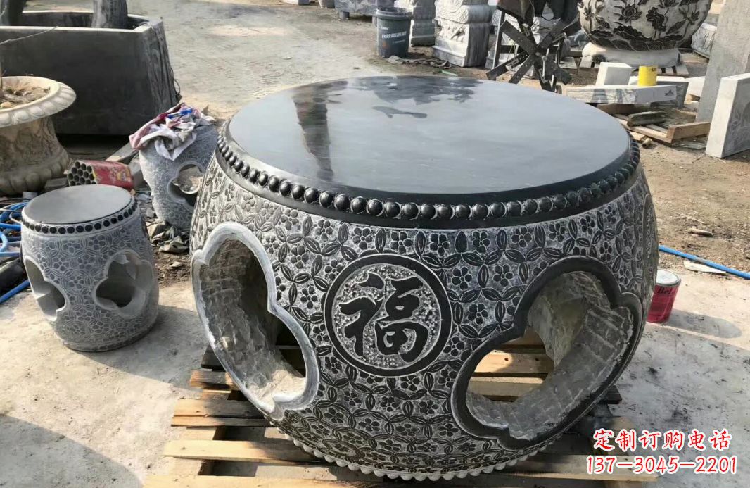 辽宁中领雕塑 | 精美仿古石桌凳雕塑