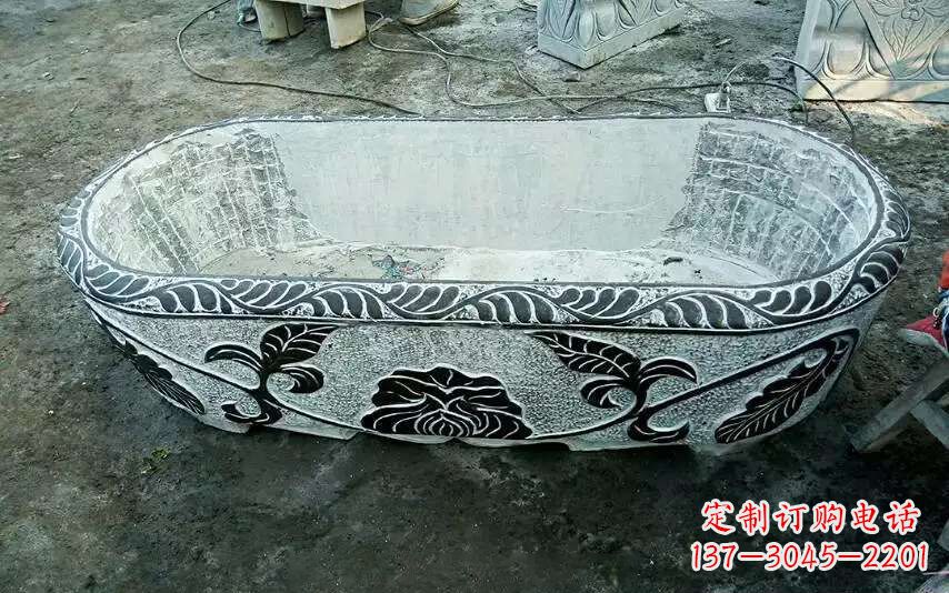 辽宁风格独特的仿古石头水缸雕塑