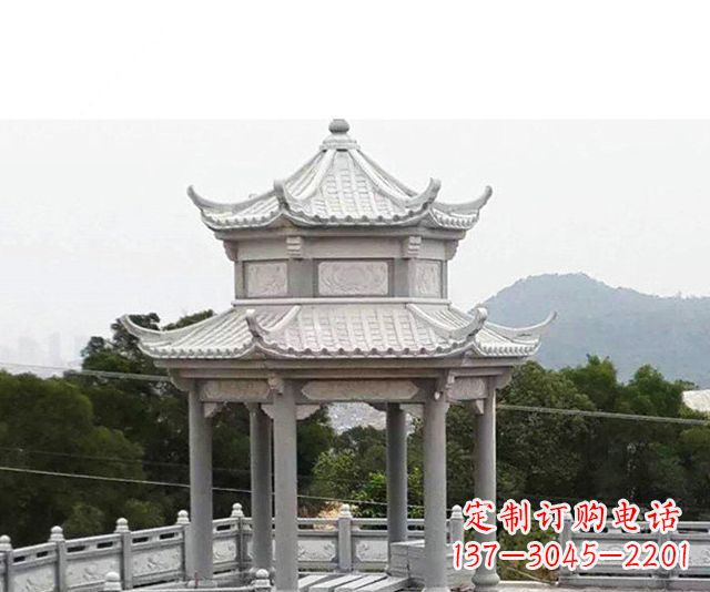 辽宁仿古双层石雕凉亭