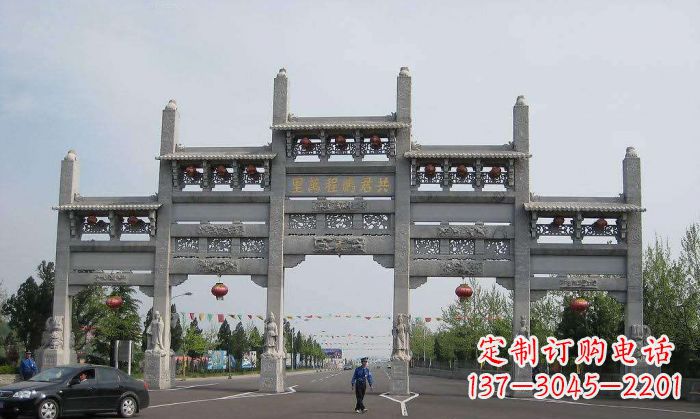 辽宁精美仿古石雕牌坊雕塑