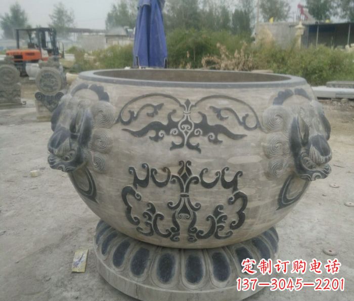 辽宁仿古圆形水缸石雕