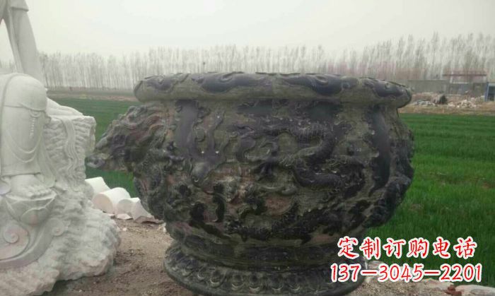 辽宁仿古圆形水缸石雕