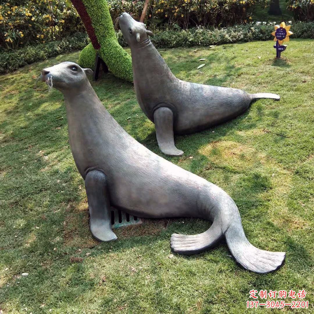 辽宁精美玻璃钢海豹雕塑