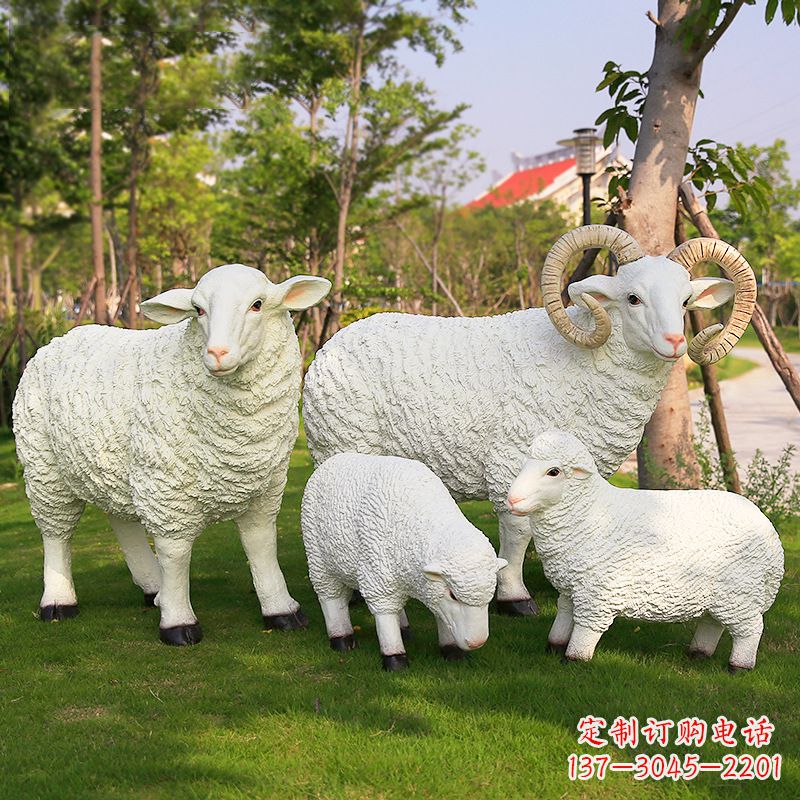 辽宁乡村绵羊雕塑 – 农家院庭院仿真动物摆件