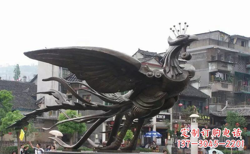 辽宁凤凰公园景观铜雕