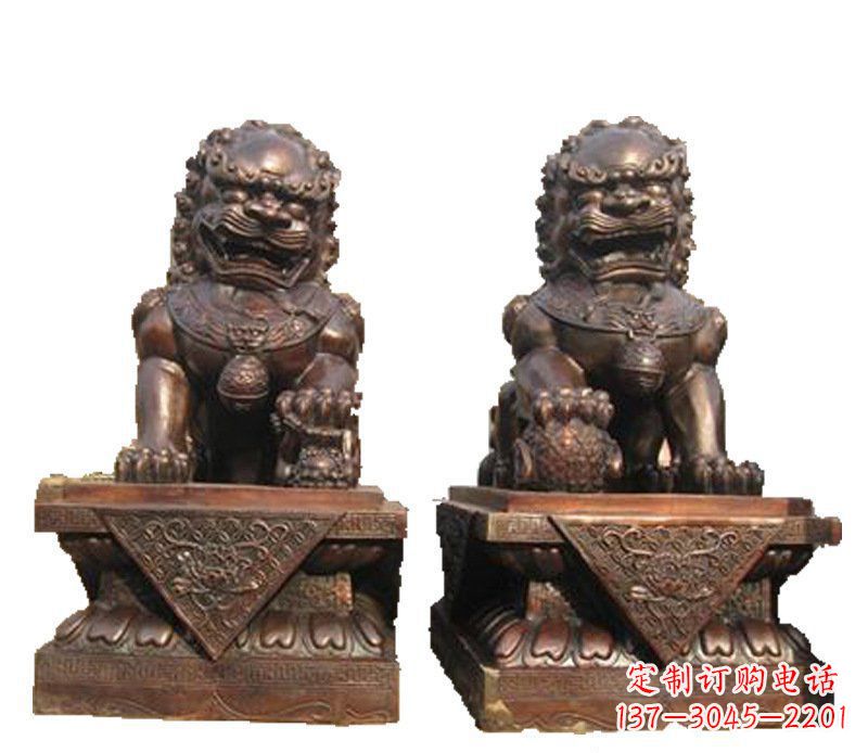 辽宁公司汇丰狮子铜雕塑摆件 (2)