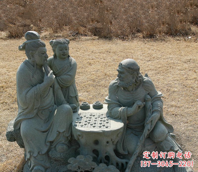 辽宁八仙下棋铜雕塑