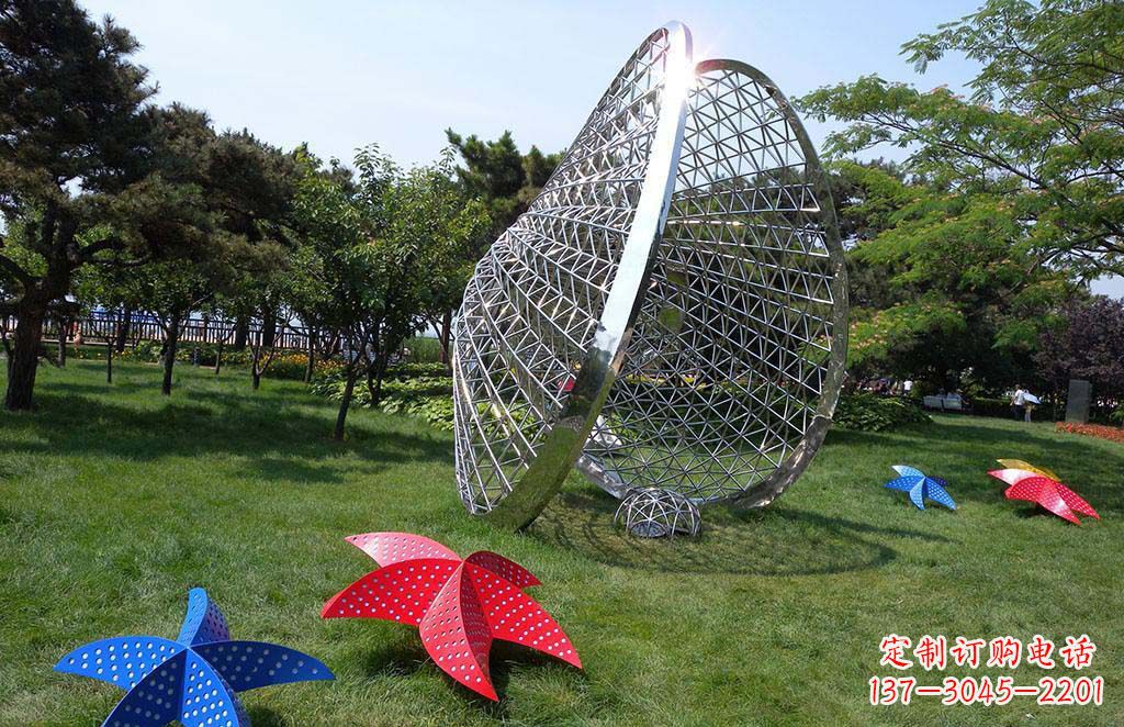 辽宁精美不锈钢贝壳海星景观雕塑