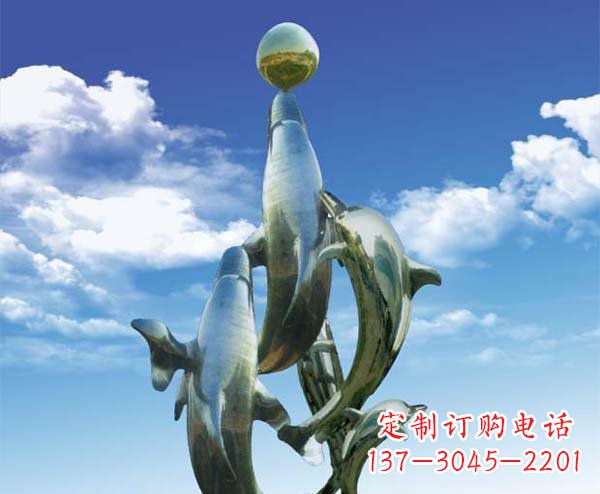 辽宁有定制|不锈钢|大型海豚雕塑