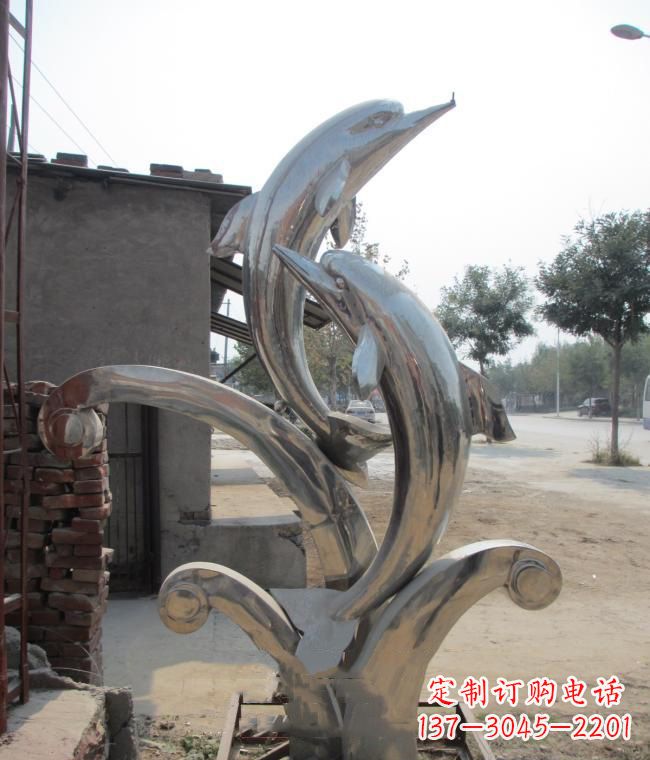 辽宁倾情展示——室外可靠不锈钢海豚雕塑