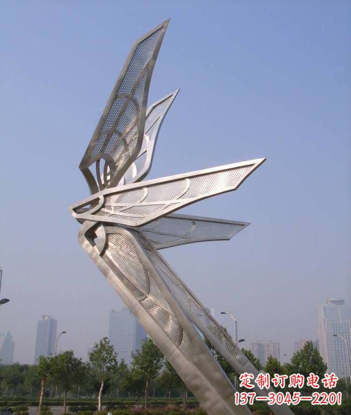 辽宁大型不锈钢蝴蝶翅膀雕塑
