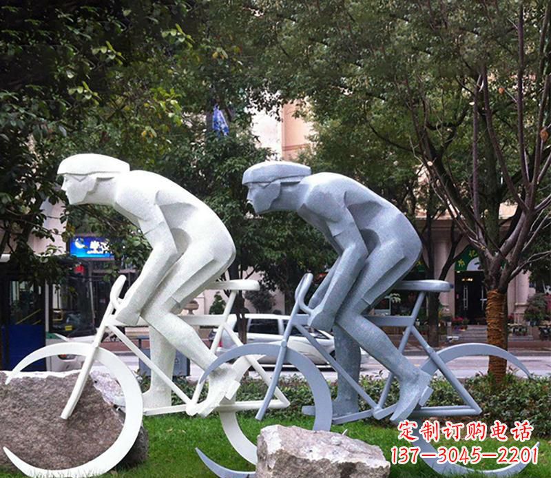 辽宁装饰型不锈钢骑自行车雕塑