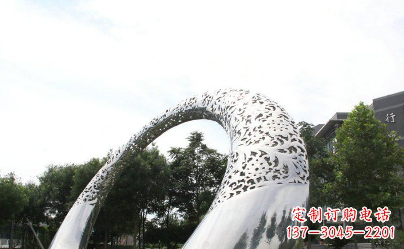 辽宁优雅定制不锈钢圆形拱门雕塑