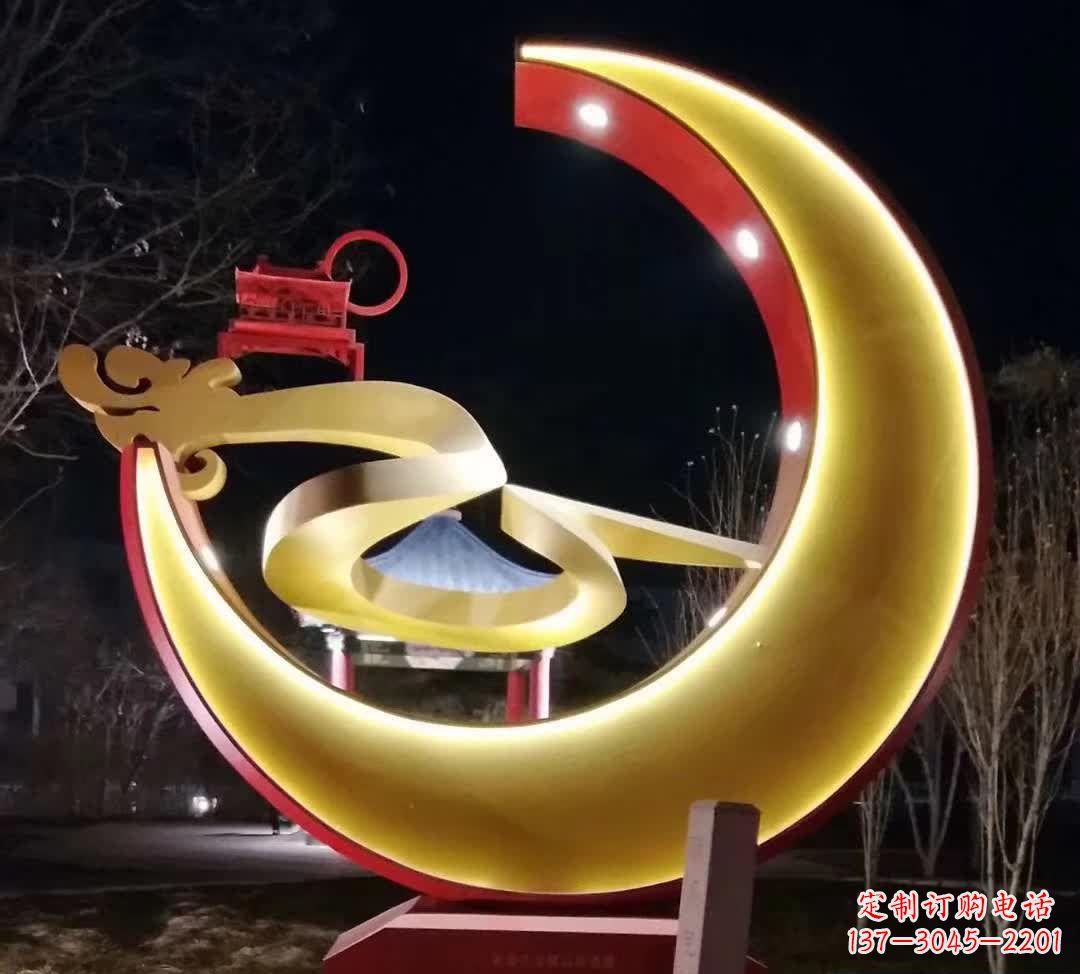 辽宁精致不锈钢月亮雕塑