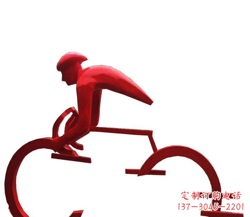 辽宁公园主题不锈钢自行车雕塑