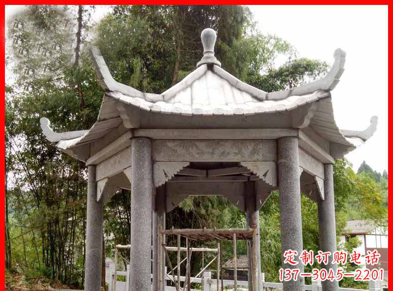 辽宁复古公园石凉亭雕塑