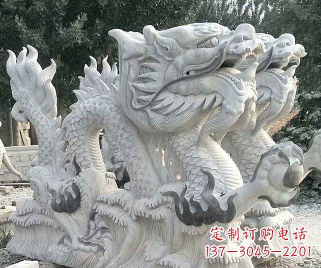 辽宁公园大理石生肖龙景观石雕