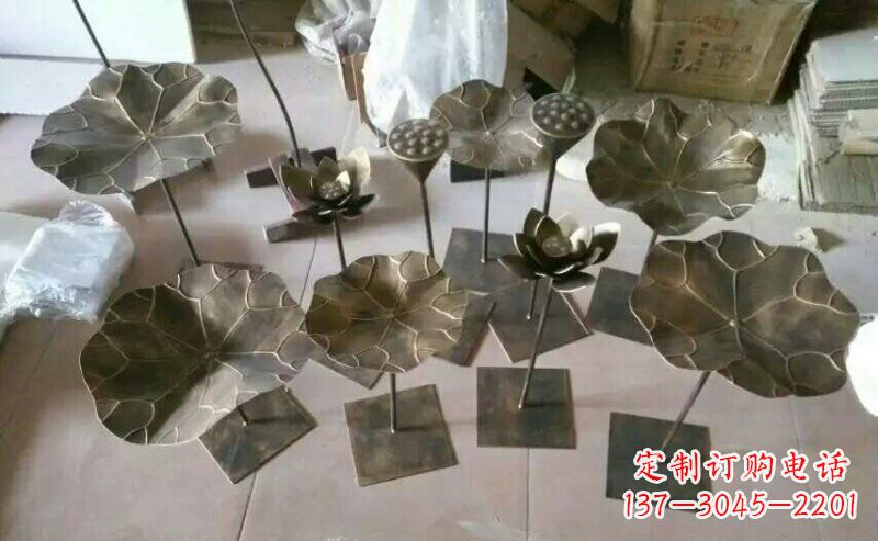 辽宁精美荷叶锻铜雕塑