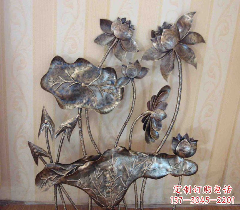 辽宁中领雕塑精美莲花锻铜雕塑景观