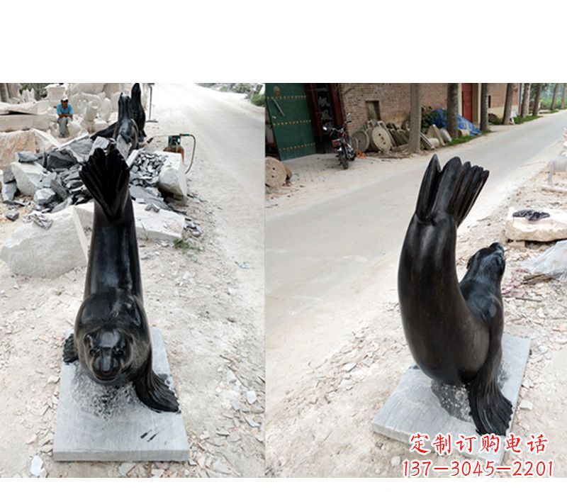 辽宁公园海豚景观石雕