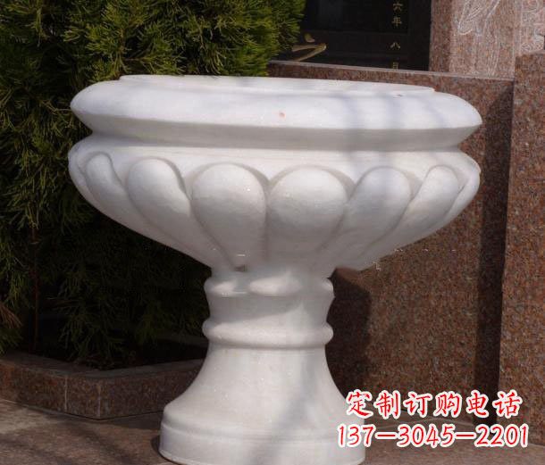 辽宁公园汉白玉花盆石雕