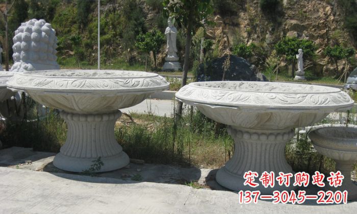 辽宁美轮美奂的大理石花盆雕塑