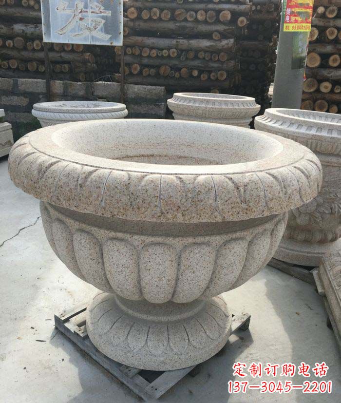 辽宁高质量大理石花盆石雕