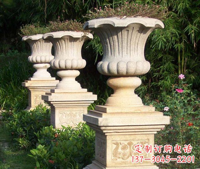 辽宁高质量大理石花盆石雕