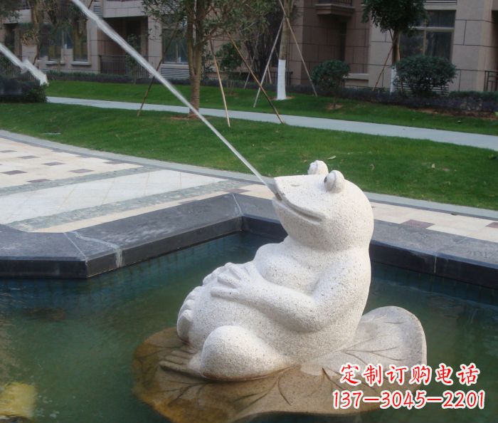 辽宁精美青蛙喷泉石雕