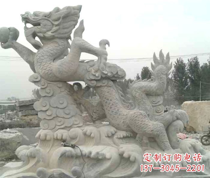 辽宁精美青龙出水石雕
