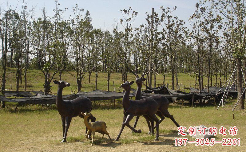 辽宁优雅雕塑-梅花鹿铜雕