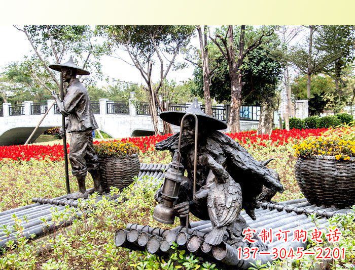 辽宁把渔民的生活经历融入雕塑——公园人物渔夫铜雕塑